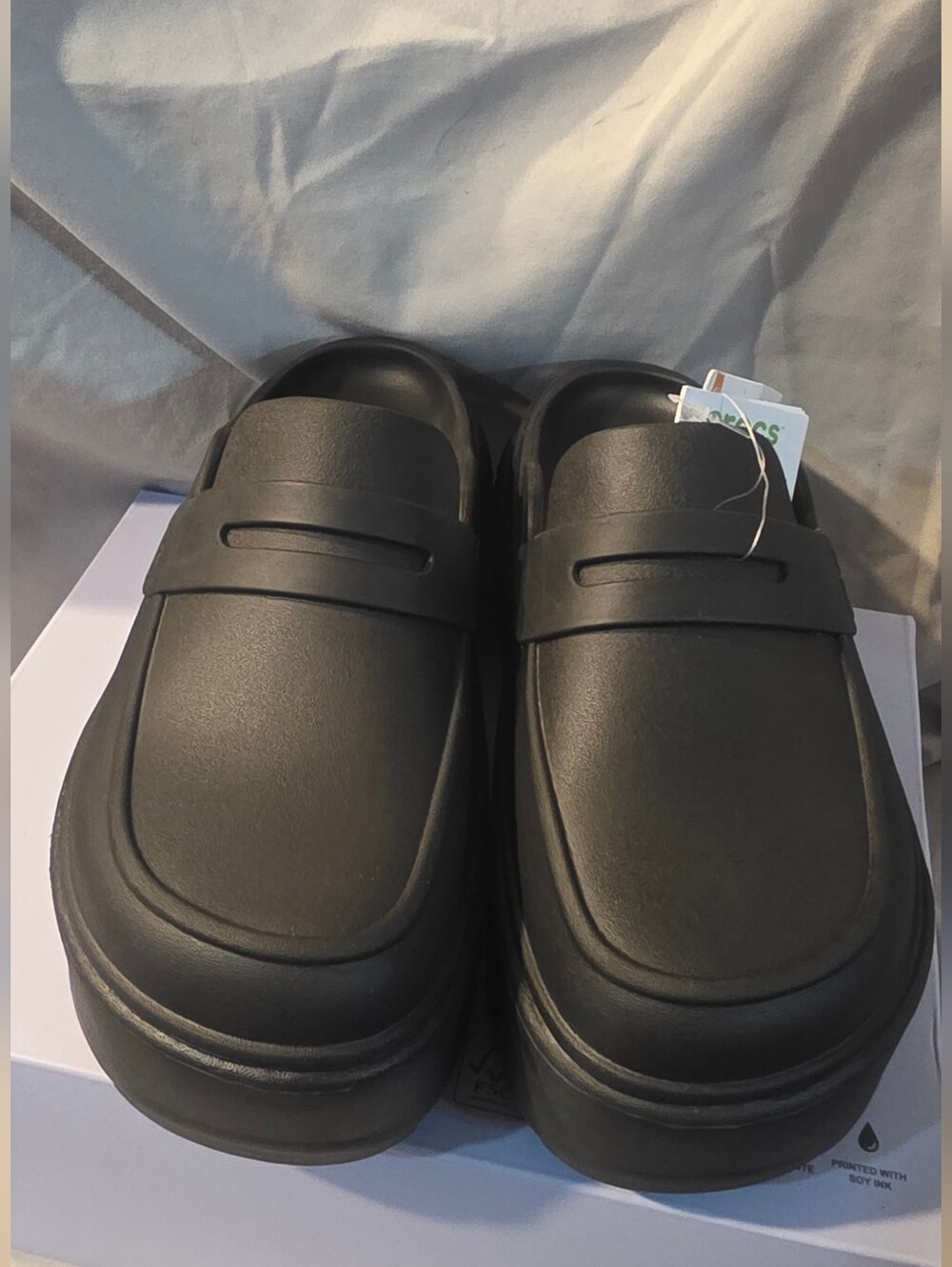 Crocs Stomp Loafer Black 209937-060 Women Size 8 NWOB Defect - Picture 2 of 8